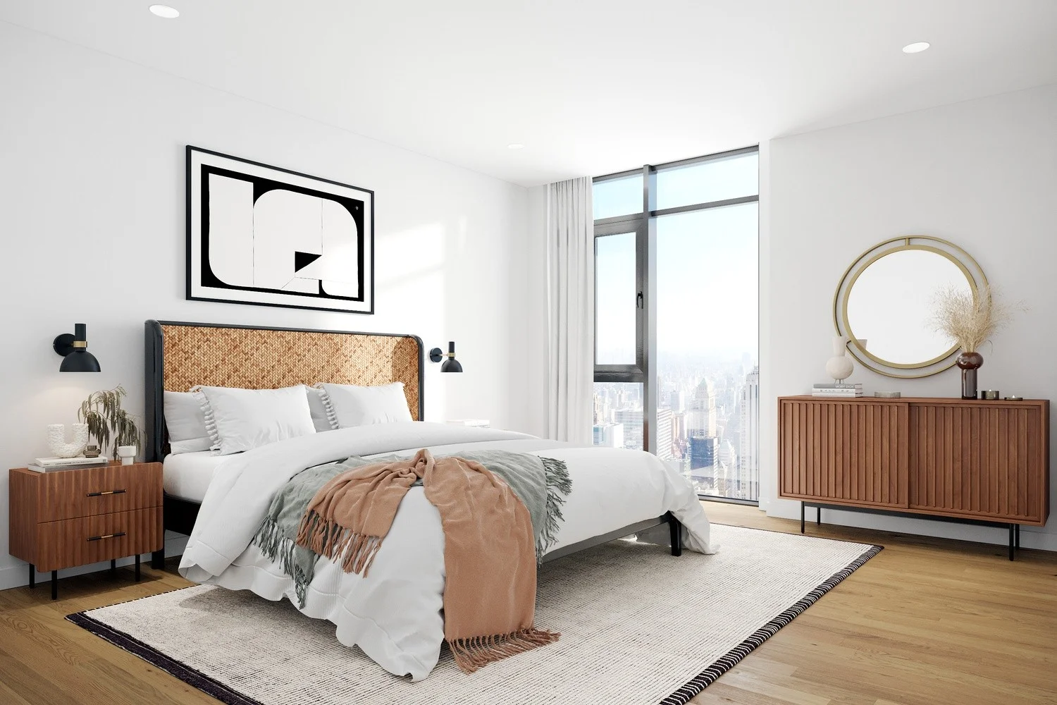 Bedroom Mid-Century Modern style Virtual staging (BMC_0003) BMC_0003_view_1.jpg