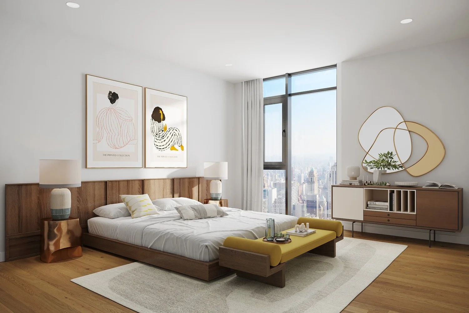 Bedroom Mid-Century Modern style Virtual staging (BMC_0036) BMC_0036_view_1.jpg