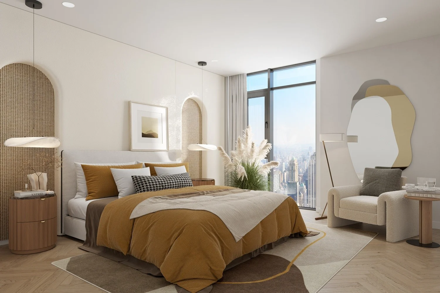 Bedroom Mid-Century Modern style Virtual staging (BMC_0040) BMC_0040_view_1.jpg