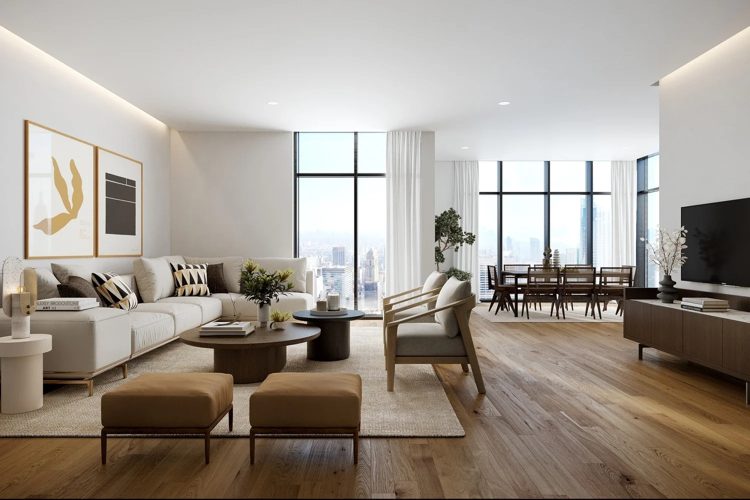 Living-Dining room Mid-Century Modern style Virtual staging (LDMC_0004) LDMC_0004_view_1-1.jpg