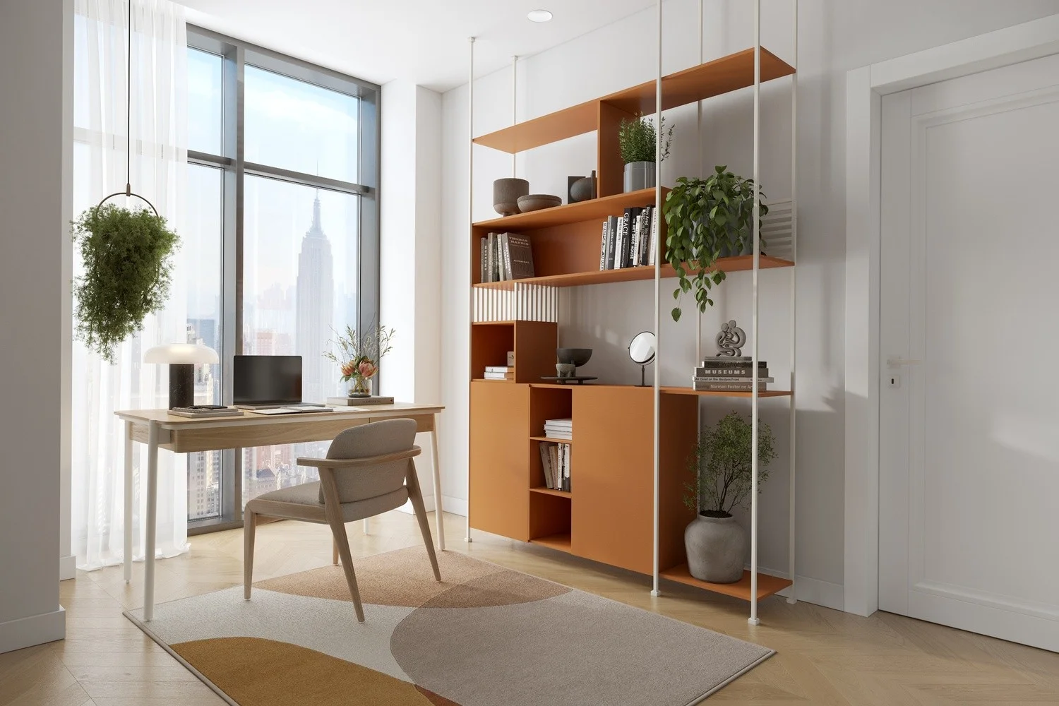 Home Office room Mid-Century Modern style Virtual staging (OMC_0013) OMC_0013_view_1.jpg